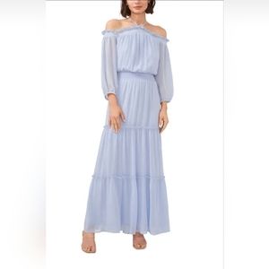 Halogen Off the shoulder long sleeve maxi dress